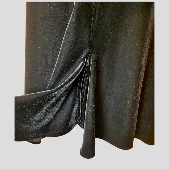 Vtg y2k Blondie Nites sz 11 Small soft flowy velour black pink midi halter dress - Picture 6 of 12